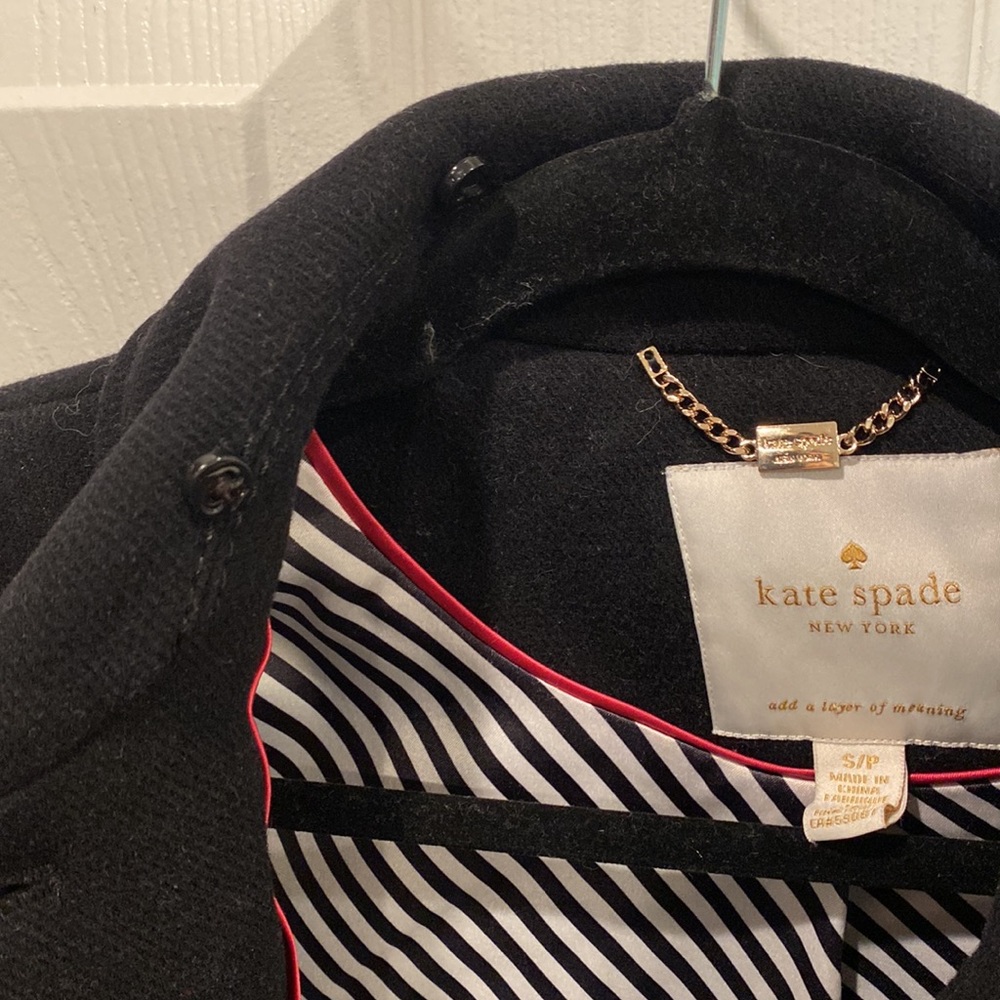 Kate Spade black button down coat - Picture 6 of 6